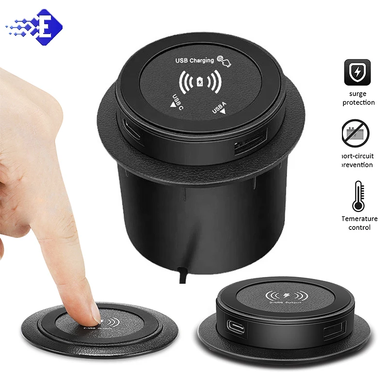 30W Fast Wireless Charger Embedded USB Port