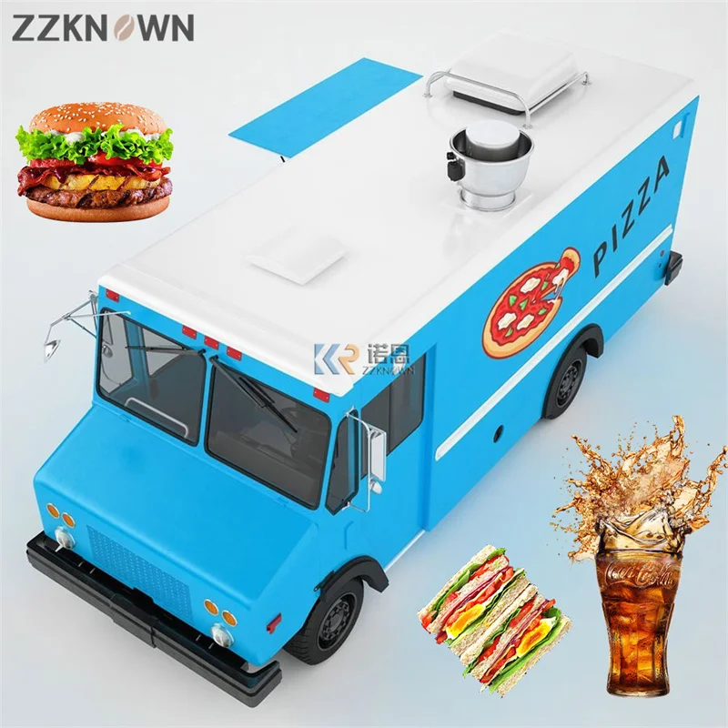 CE Approved Electric Mobile Food Truck Retro Coffee Crepe Snack Catering Car Vintage Hotdog Pizza Hamburger Ice Cream Cart