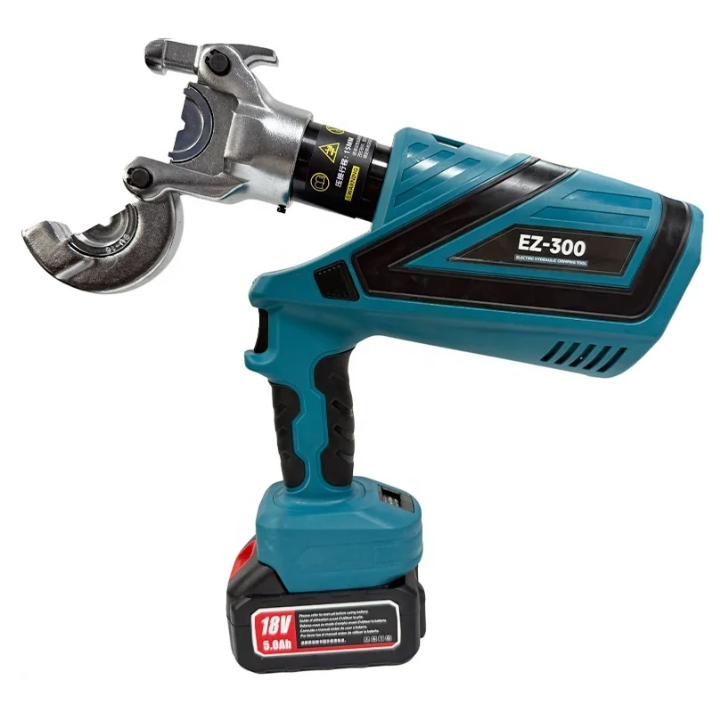 EZ-300 Electric Battery Powered Cable Hydraulic Crimping Tool 60KN Professional Compression 16~300mm2 Crimping Range Iron in sto
