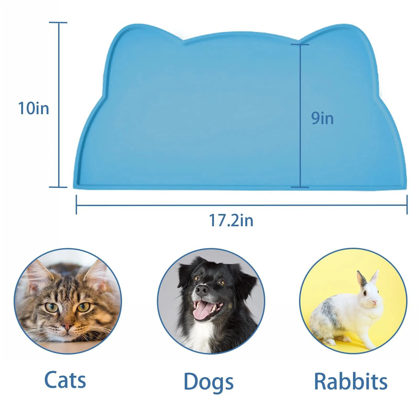 Waterproof Silicone Feeding Mat - Non-Slip Grip for Indoor/Outdoor & Travel, Quick-Wipe Clean Dog Cat Bowl Mat