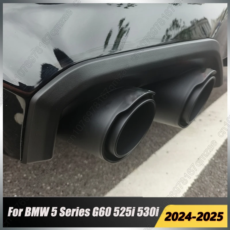 

2Pcs Gloss Black Car Rear ABS For BMW 5 Series G60 525i 530i 2024-2025 Tail Exhaust Muffler Tip End Pipes Decoration Tail Pipe