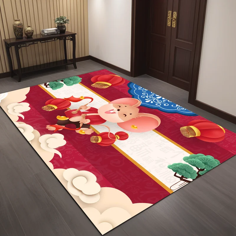 VIKAMA Crystal Velvet Carpet Bedroom Full Of Coffee Table Living Room Christmas Atmosphere Festive Home Decor