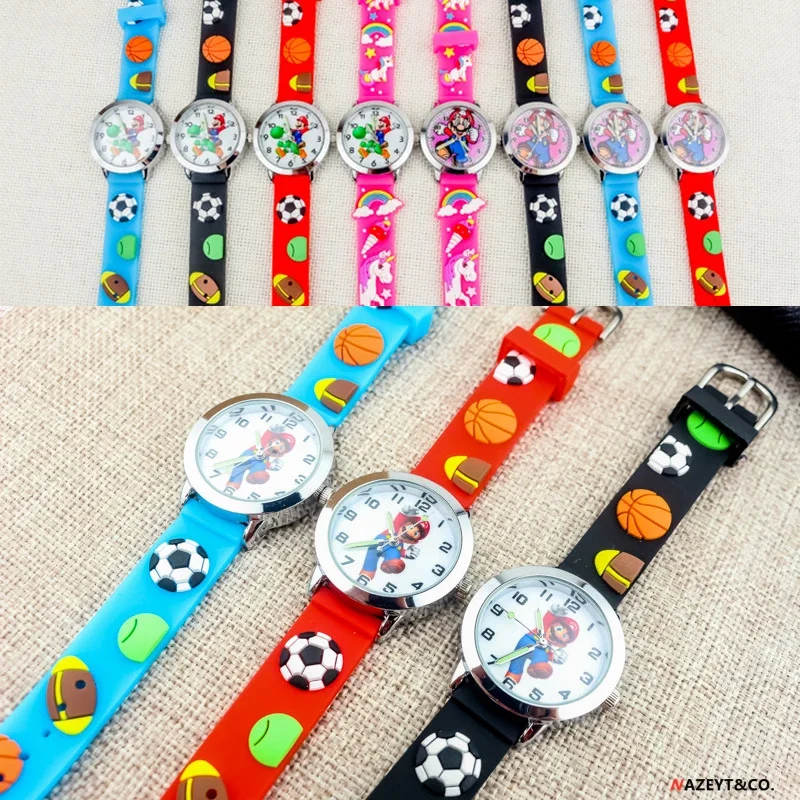 Super Mario Bros Student Watches Silicon Quartz Wristwatches Child Animation Luminous Watch Kids Gifts Cartoon Analog Watches