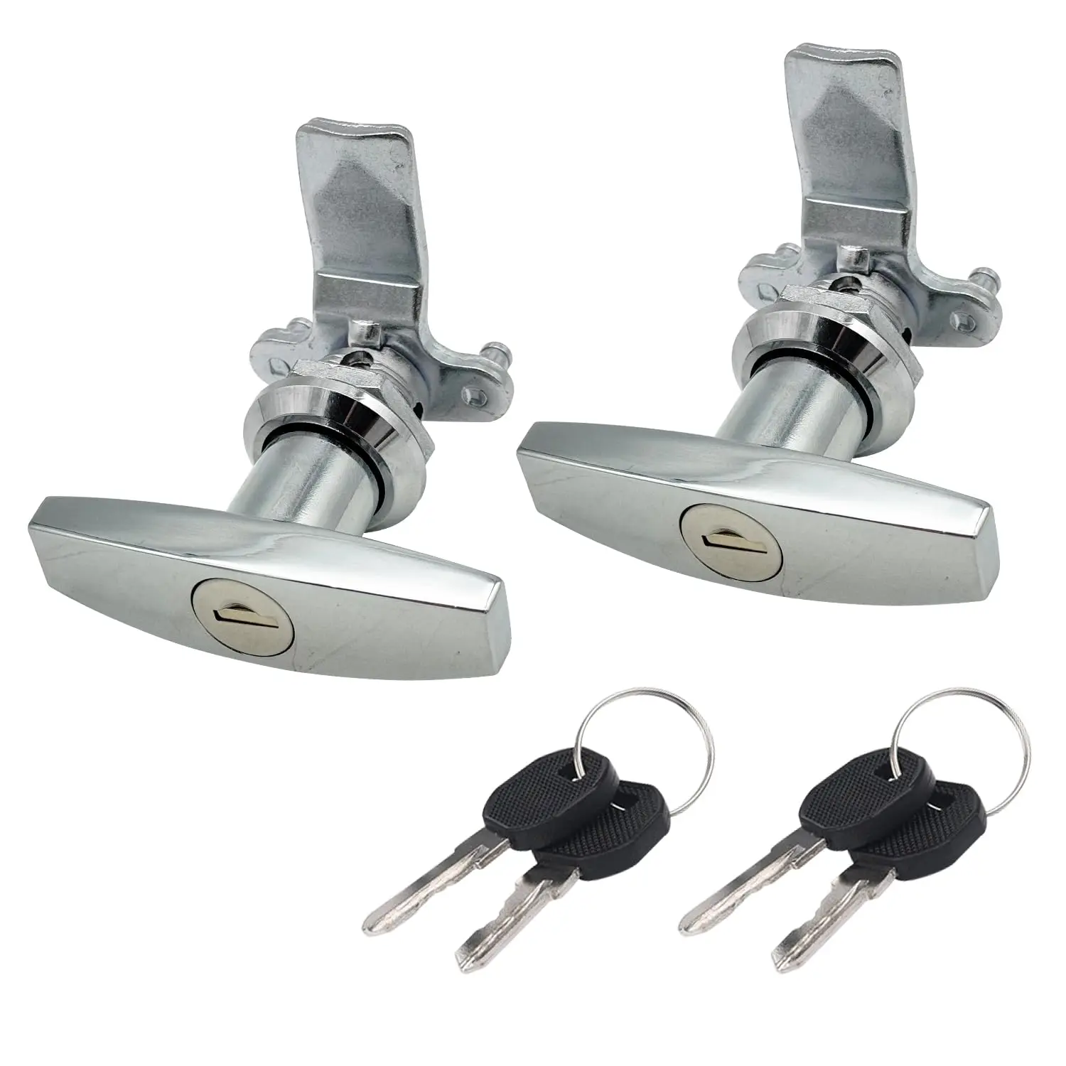 

Дверной замок IZTOSS с Т-образной ручкой, 2 шт., фиксирующая защелка крышки грузовика с 2 ключами, набор черных замков с Т-образной ручкой из цинкового сплава для гаража, грузовика, кемпера