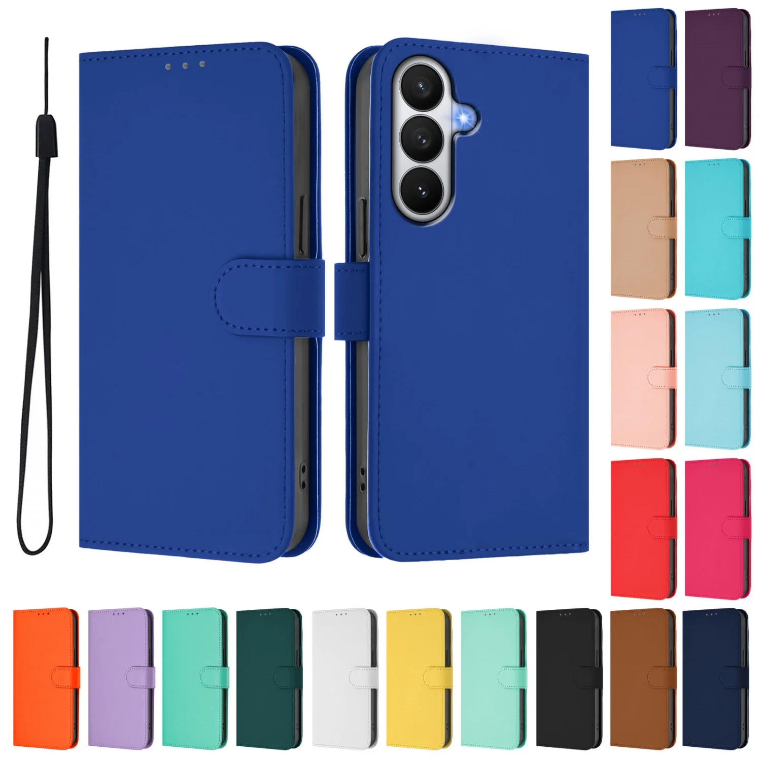 Funda de cuero PU con tapa para teléfono Galaxy S21 S20 S10 S9 S8 Plus, funda tipo cartera para Samsung S8 S9 S10 S20 FE S21 Ultra