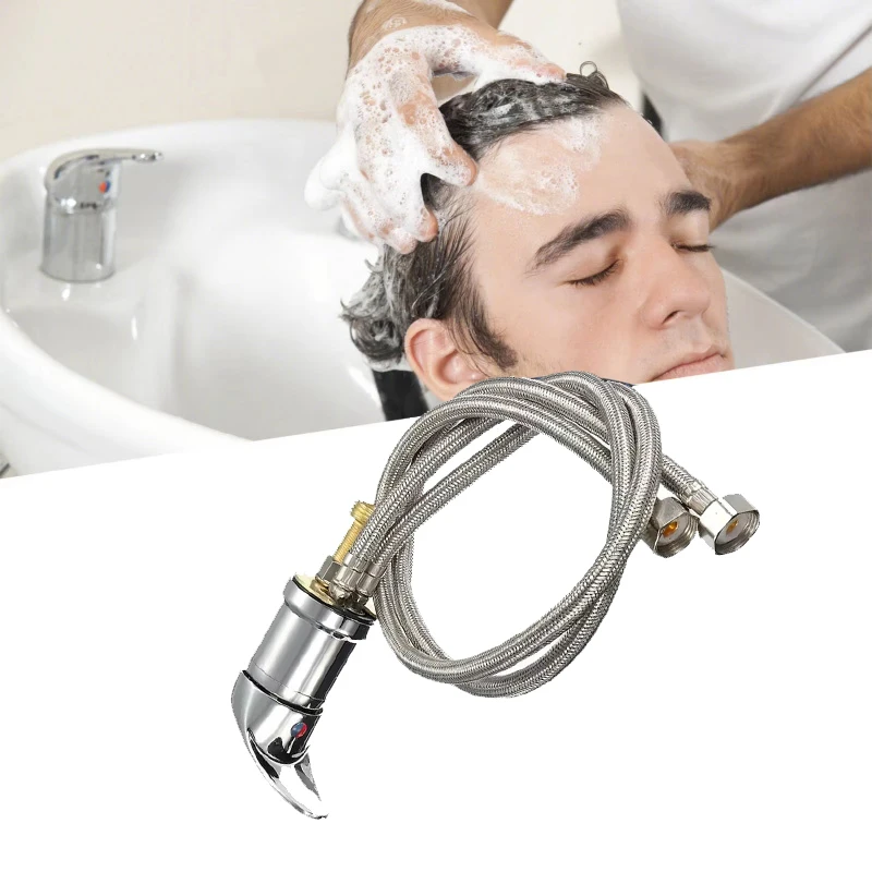 

Salon Spa Beauty Shampoo Bowl Faucet Set with Hose and Sprinkler Zinc Alloy Bathroom Hot Cold Faucet Spray Hose Replacement Set