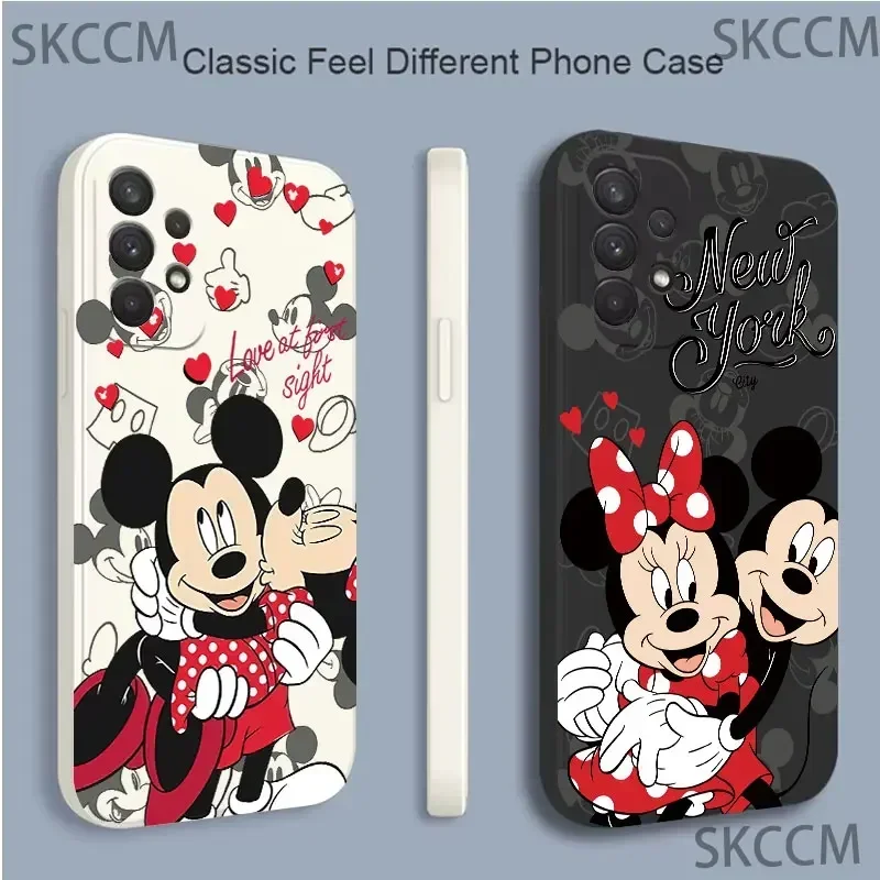 Love Mickey Minnie Mouse Phone Case For Samsung Galaxy S24 Ultra S23 FE S22 S20 Plus A15 A35 A50 A51 A54 A55 A71 A72 A73 Cover