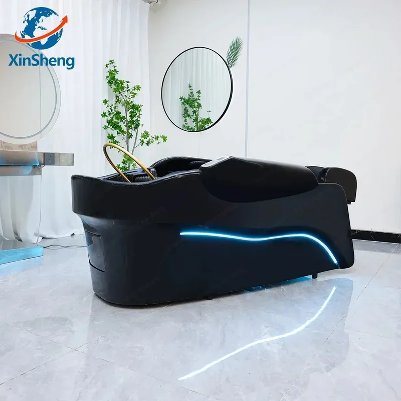 Modern Design Japanese Head Shampoo Chair and Massage Bed with Ceramic Basin and Sink for Barber Salon