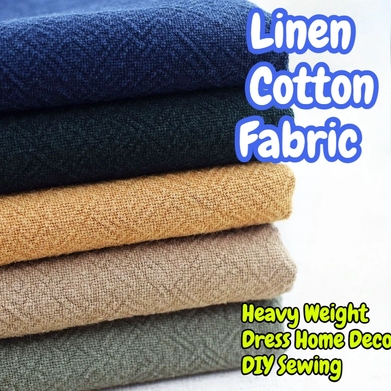 

Ткань 470 г/м² из смесового льна и хлопка, однотонная, для домашнего текстиля, обивки, платьев, декора, шитья и DIY-проектов