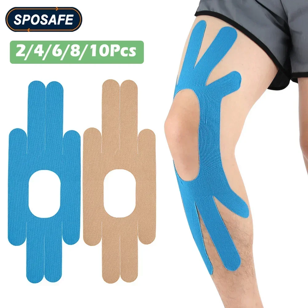 

Pre-Cut Kinesiology Tape Waterproof & Elastic Latex-Free Cotton Athletic Tape Support Stability Muscle for Running Hiking Riding