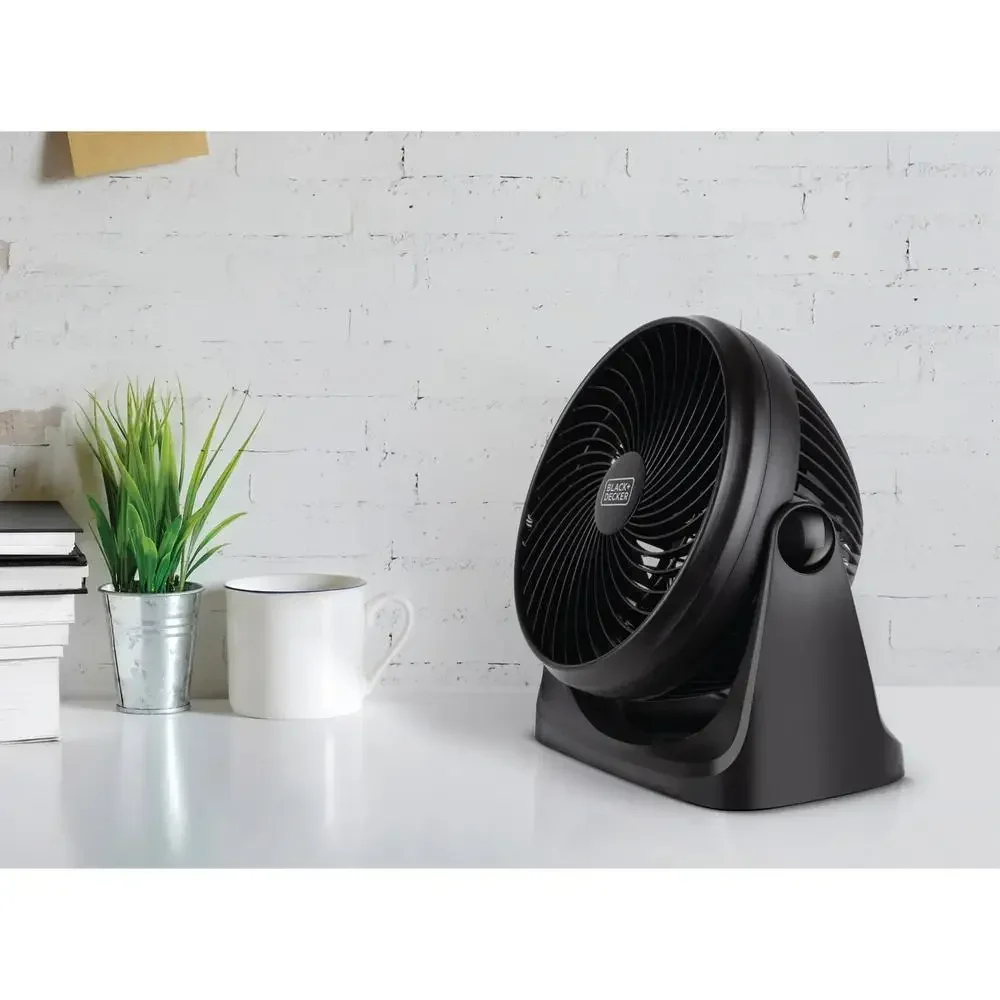 Portable 60W Mini Turbo Fan with 3 Speed Settings Adjustable 90° Tilt Angle Lightweight & Quiet Desk Table Fan 5ft Power Cord