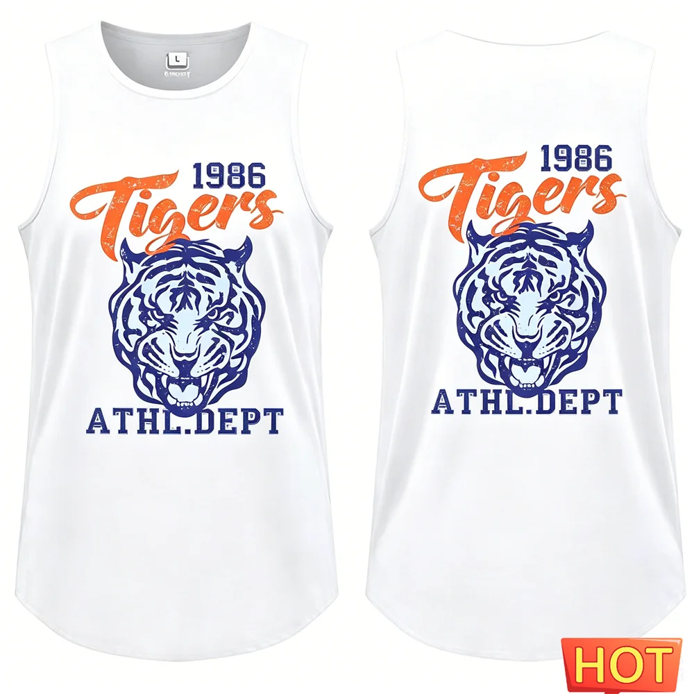 Men's sleeveless T-shirt Breathable Tiger men's t-shirts and tank tops Street Fashion GMY Men's y2k clothing Men's fitness vests