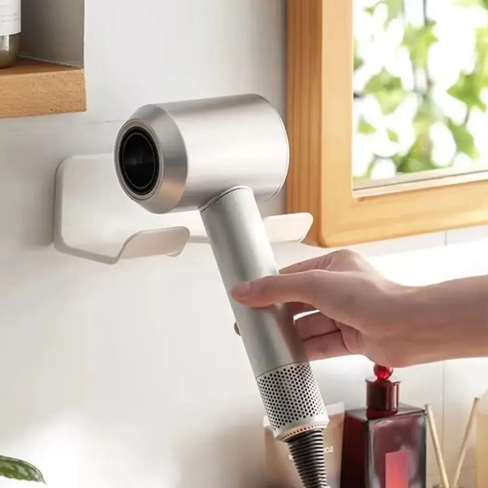 Soporte portátil para secador de pelo, soporte para secador de pelo autoadhesivo sin perforaciones, estante de almacenamiento Universal para baño
