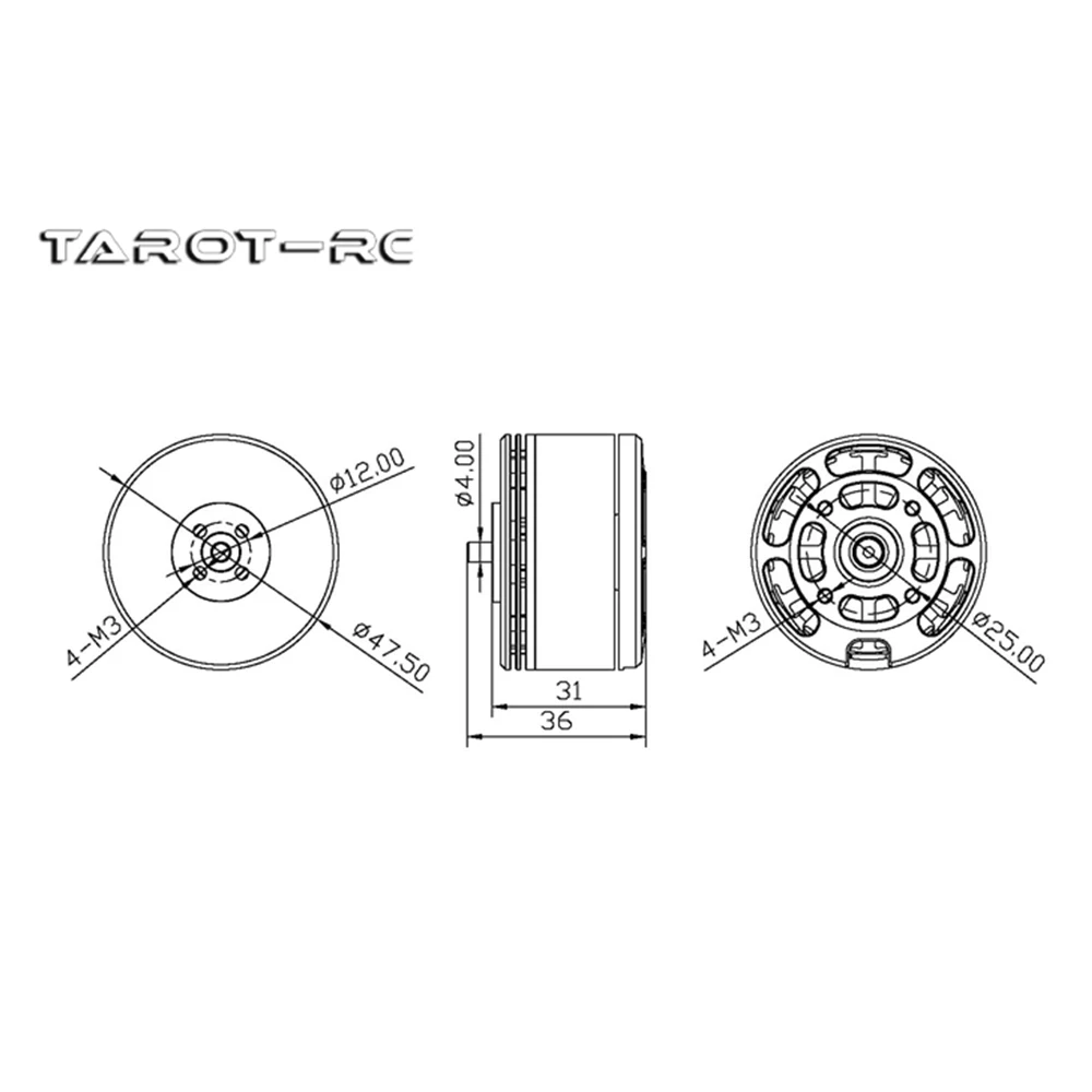 Tarot Bürstenlosen Motor Multirotor Hohe Effizienz Lange Ausdauer Motor 1 PCS 6S 4112 300KV TL41P12