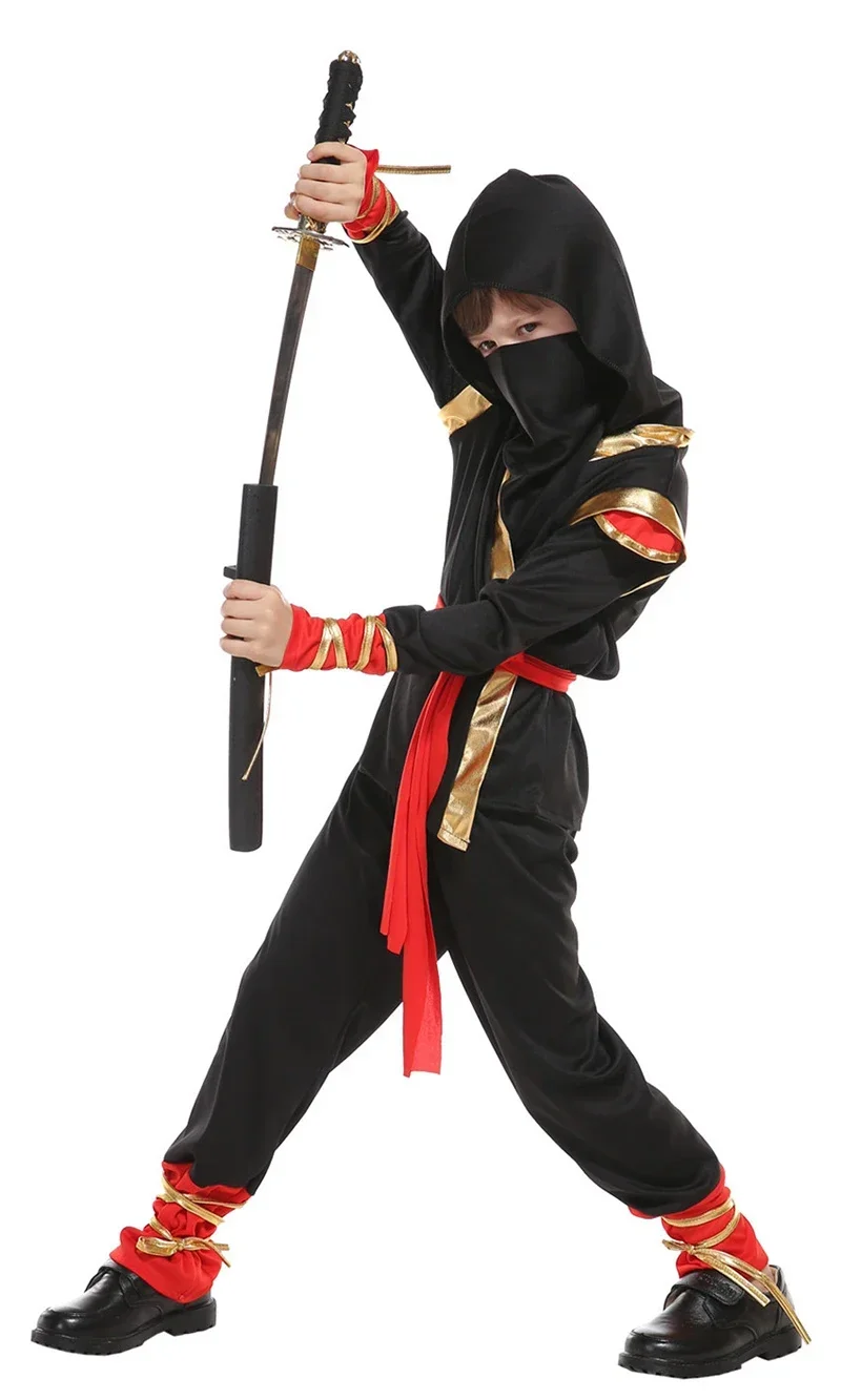 

Halloween Carnival Ninja Parade Masquerade Stage Role Play Niño Japan Anime Cosplay Costumes Japanese Chicos Ninjas Costume