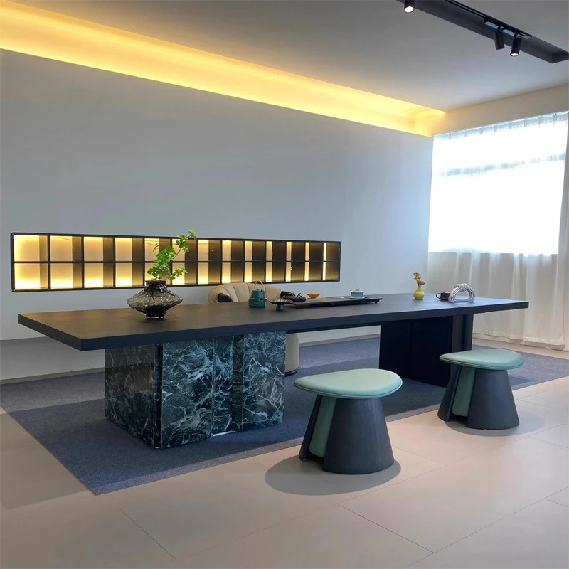 

Tea table and chair combination rock slab light luxury designer can customize kung fu tea table simple tea table