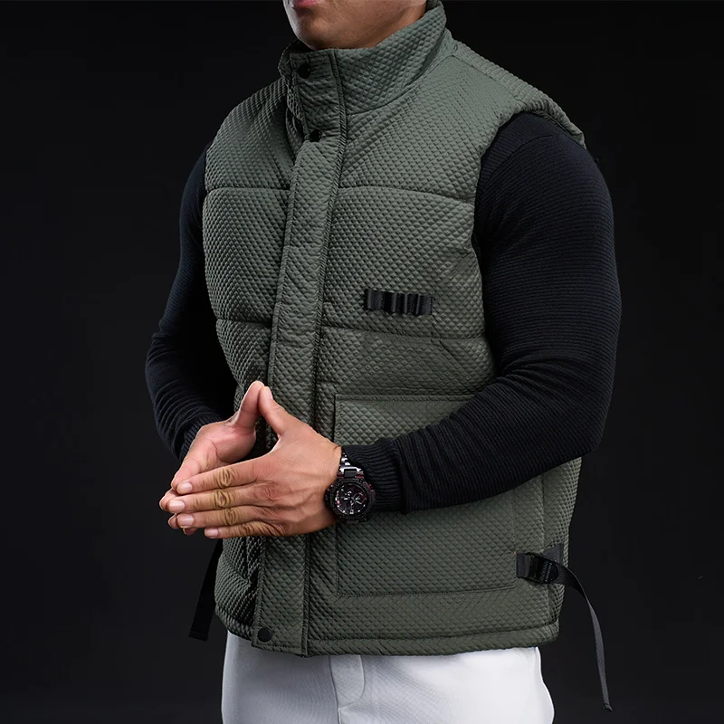 

Thiened Cotton Vest Zipper Stand Collar Winter Warm Outerwear for Men And Women New 2025 Faion Urban Sle Stand Fit