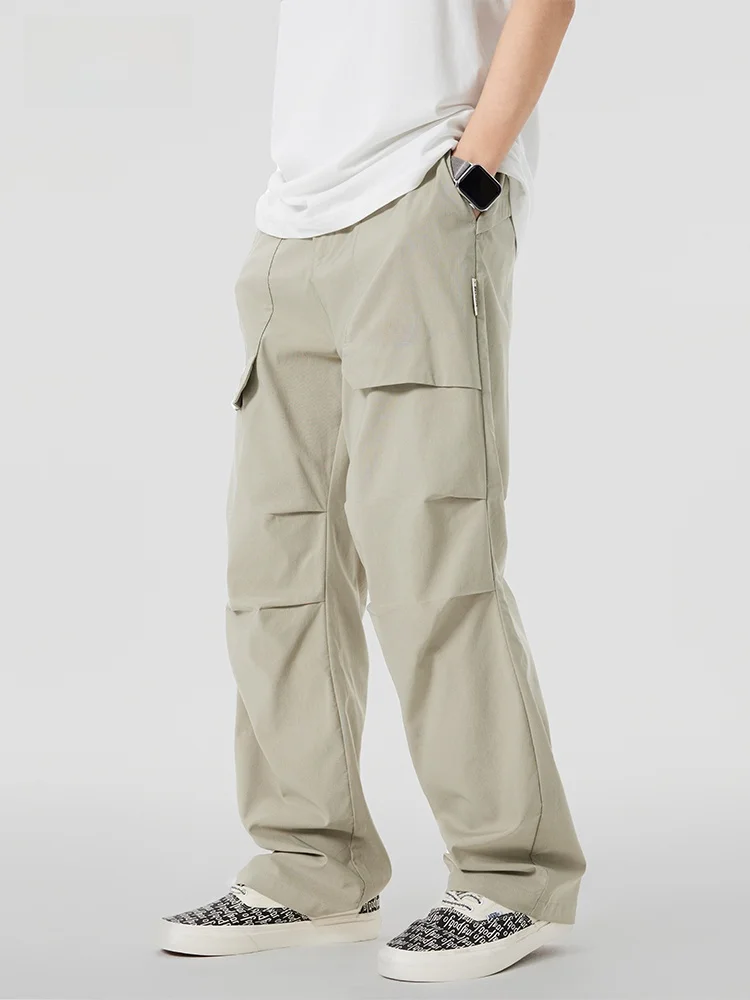 

JFU Summer 2024 Men's Vintage Casual Pants Thin Straight American Sle Loose Fit Paratrooper Trousers Trendy Youthwear