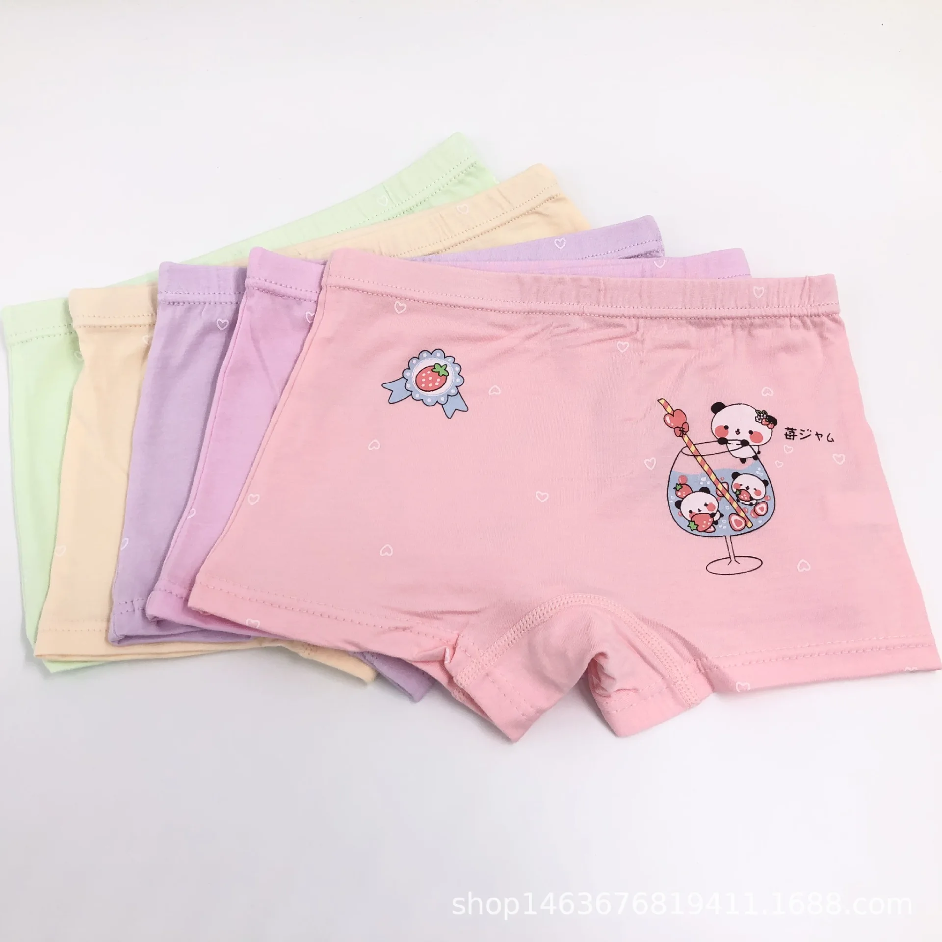 4Pcs Baby Girls Cartoon Printing Underpants Kids Underwear Cotton Panties Toddler Children Underwear 3-8Years 2024