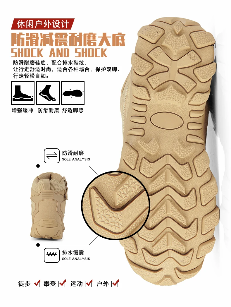 Taktische Stiefel für Herren, Armee-Schuhe, wasserdicht, Militär, Outdoor, Damen, Unisex, hochwertiges Training, ultraleicht, Camping, Sicherheit – Detail 15