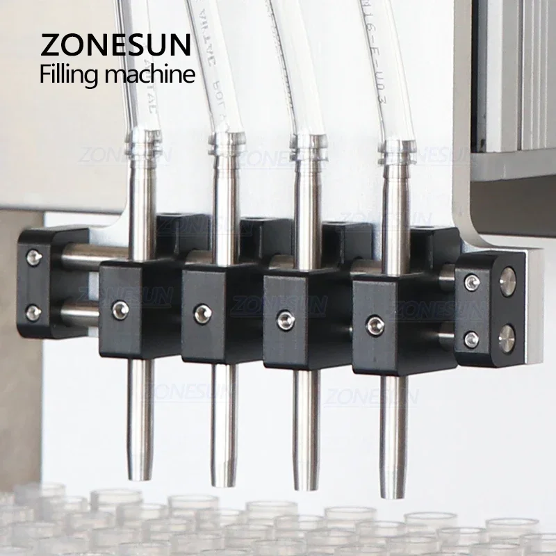 ZONESUN ZS-XYZ4 Машина для наполнения жидкостью, 4 головки, керамический плунжерный насос, трубка для флаконов, линия по производству упаковки химических агентов