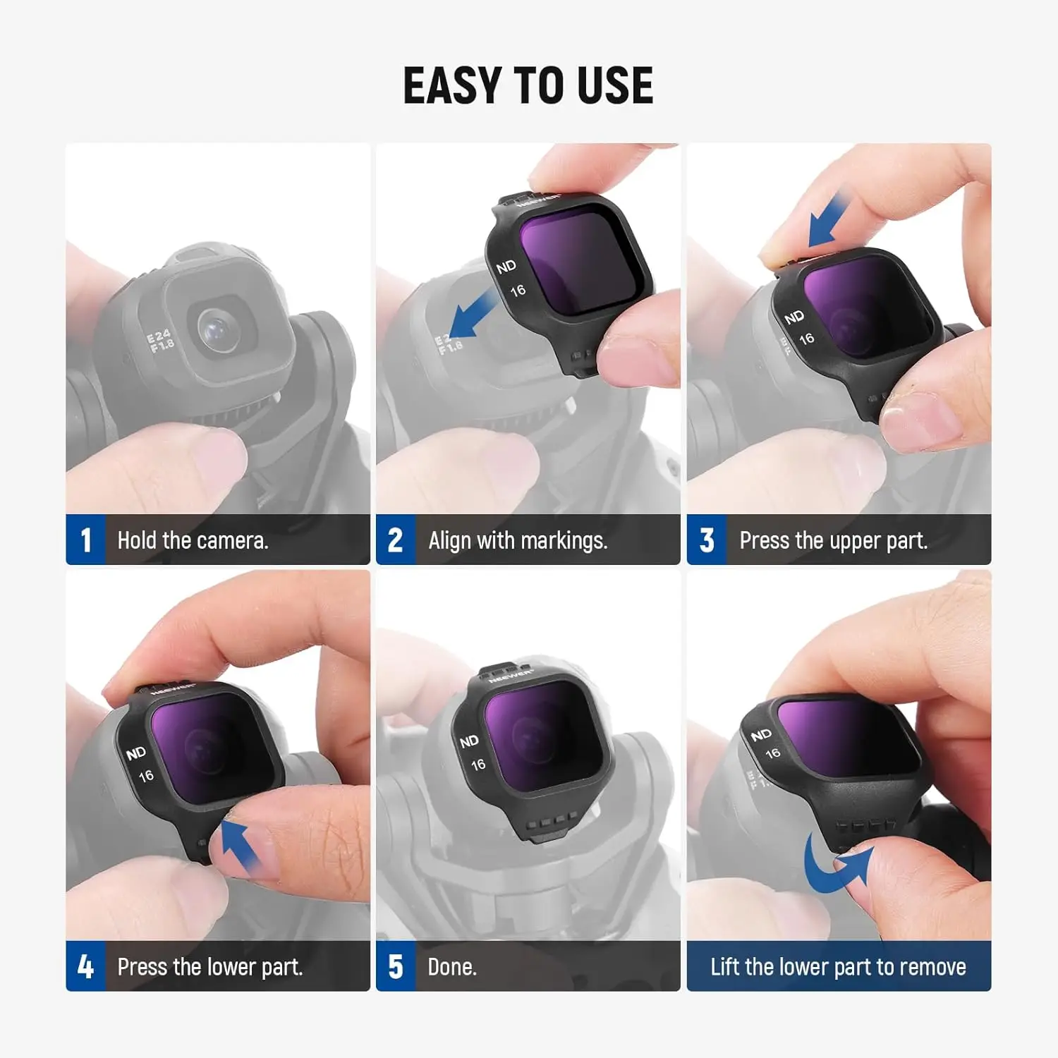 Zestaw filtrów NEEWER CPL ND do DJI Mini 5 Pro, filtr polaryzacyjny okrągły, filtr neutralny, akcesoria do kamery drona — zdjęcie produktu 4