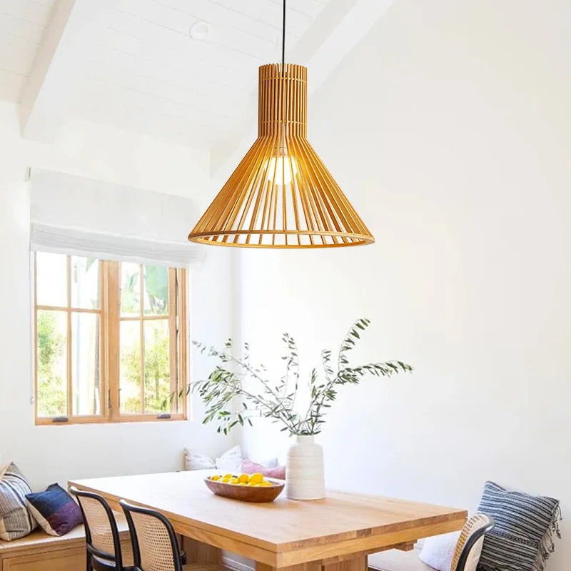 

Japanese Wabi Sabi Pendant Lights Lanterns Solid Wood Decor Homestay Restaurants Wooden Rattan Bamboo Woven Ceiling Chandeliers