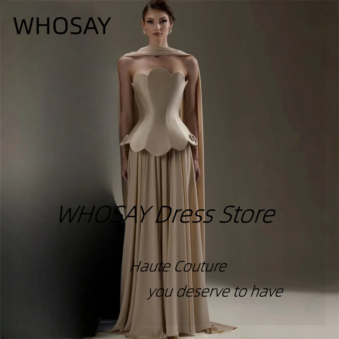 

WHOSAY Prom Dresses 2025 Haute Couture Two Pieces Evening Party Dress with Beading Long Ruched Bespoke Occasion Gowns Customized