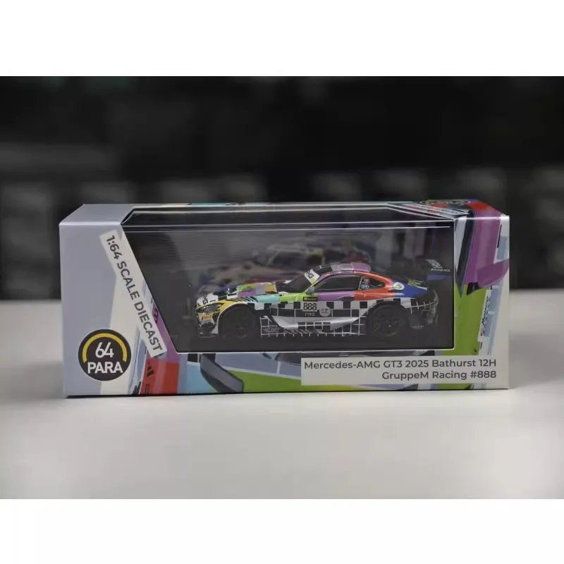 PARA 1/64 Mercedes-AMG GT3 2025 Bathurst 12H # 888 modelo de carro de liga fundida simulação de carros de liga estática modelo menino coleção presente