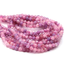 2mm 3mm 4mm Natural Faceted Pink Tourmaline Stone Beads Small Loose Bead For Jewelry Making DIY Bracelets Earrings Accessories
