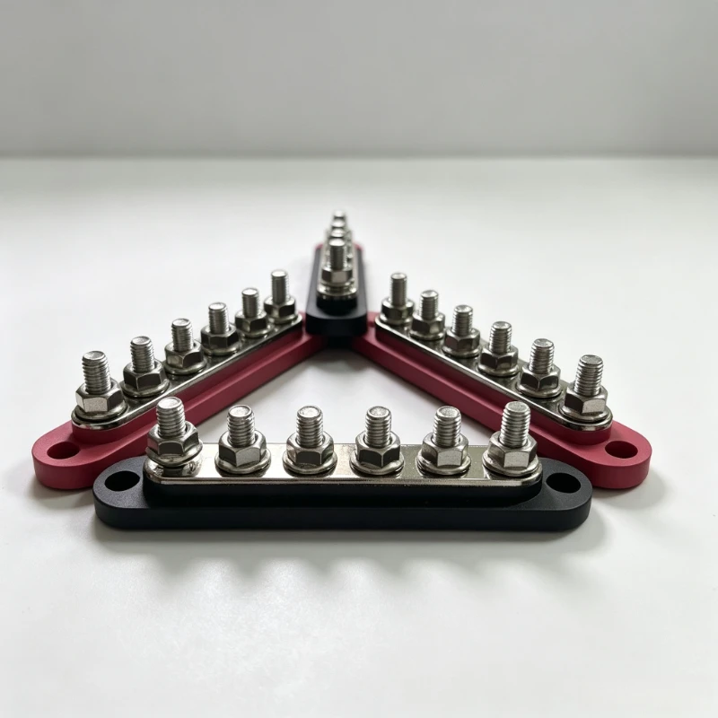M8 4-way 6-way 12V/24V Busbar Terminal Block M4 Stainless Steel Power Supply Modification Line Guide Column 4mm 8mm Red Black