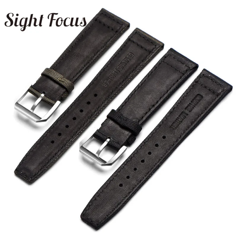 20mm 21mm 22mm Nylon Watch Band for IWC Pilot Spitfire Timezone Top Gun Strap Green Black Belts for Mido Longines Spirit Strap