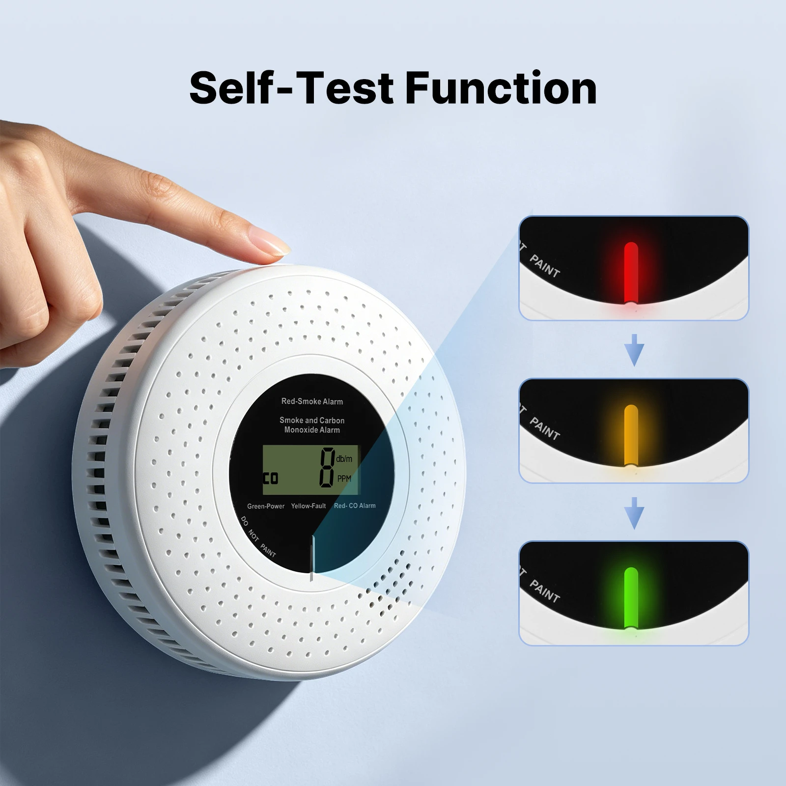 Allarme Intelligente Zigbee per Fumo e Monossido di Carbonio, Sensore Doppio CO e Fumo Fotoelettrico, Notifiche APP (Richiede Hub ZigBee)