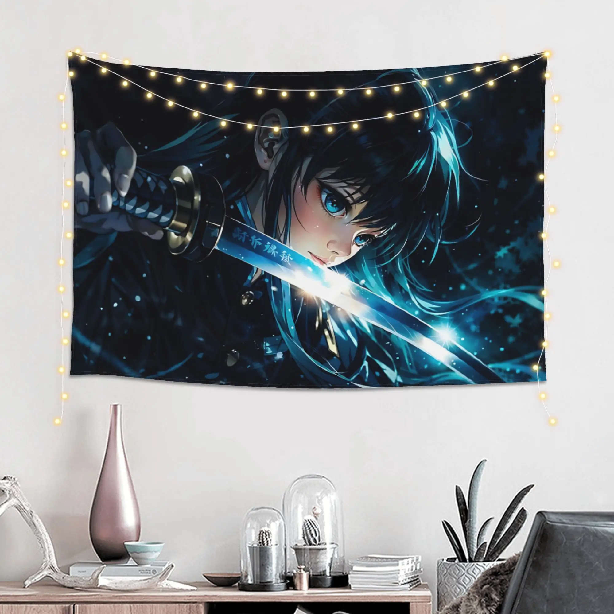 Customized Demon Slayer Cutecore Tapestry  Wall Hanging Blanket Tapestry Home Decor Items Wall Decorations