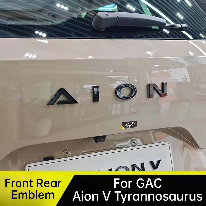 

For GAC Aion V Tyrannosaurus Front Rear Letter Emblem Blackened Hood Trunk Badge Exterior Decoration Modification Accessories