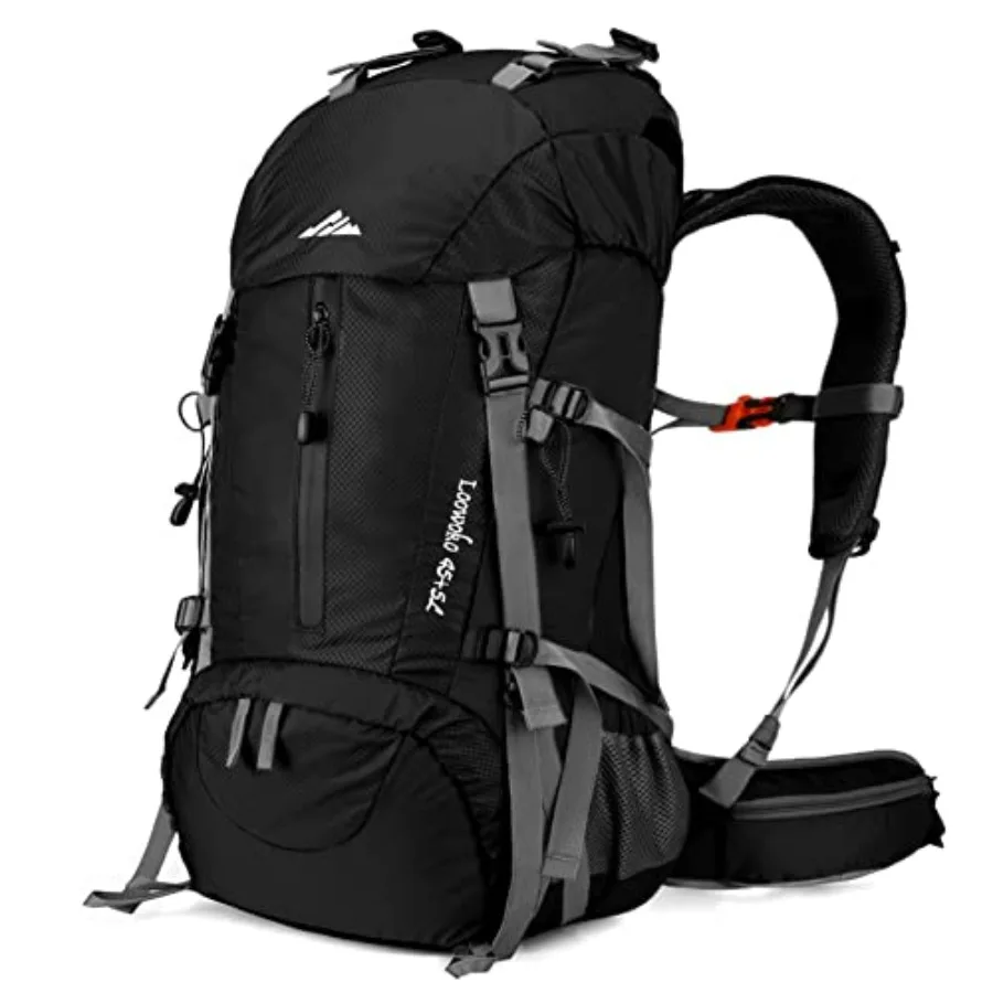 

Loowoko 50L Hiking Backpack, Waterproof Camping Essentials Bag with Rain Cover, 45+5 L Lightweight Backpacking Back Pack