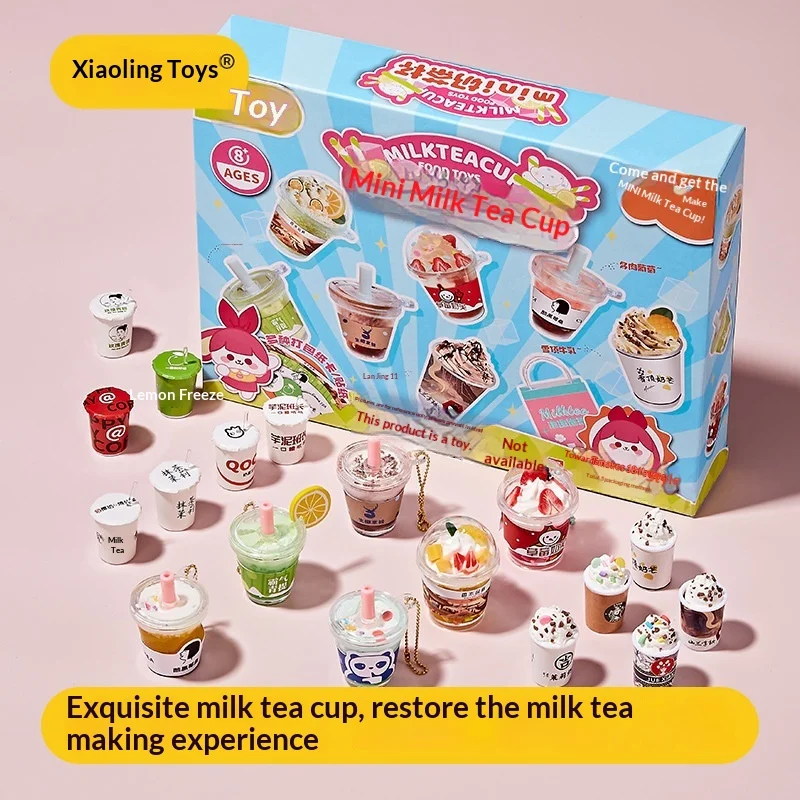 xiaoling-toys-kids-diy-mini-handmade-play-food-kit-18-pcs-simulation-miniature-milk-tea-cup-dessert-snack-craft-set-for-kids