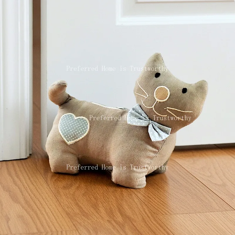 Fabric Cartoon Kitten Fine Sand Door Decoration Ornament Sandbag Cute Animal Windproof Anti-collision