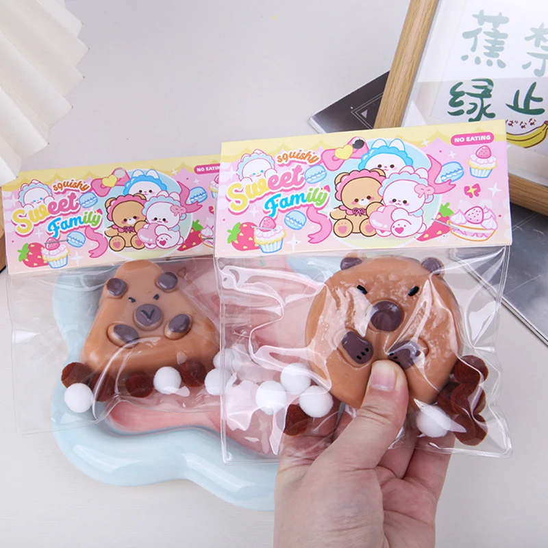 Cartoon Capibara Slow Rebound Squeeze Decompression Ventilator Cute Slow Rising Pressure Relive Christmas Party Toys Gifts