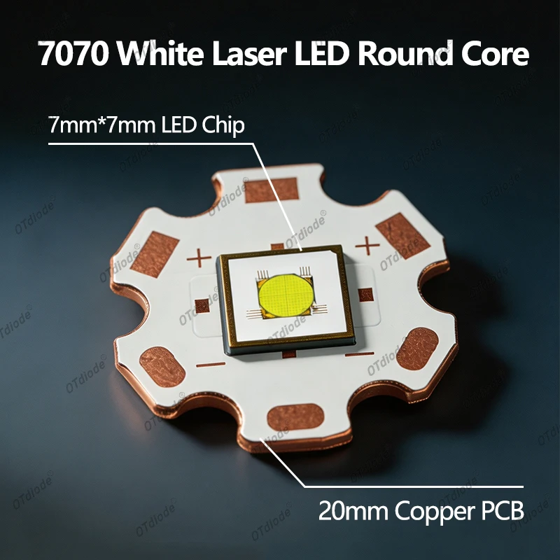 DC 3V 20W 6V 72W High Brightness LED Laser Lamp Bead SFT‑12R 5050/ 7070 SMD 6500K Cold White 4800lm 12A Plane Circle Flashlight