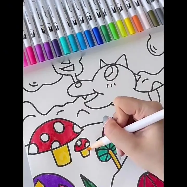 علامات ألوان مائية نابضة بالحياة مزدوجة الأطراف - مجموعة فنية للرسم والحرف اليدوية، وأجسام بلاستيكية متينة، وهدية عيد الميلاد