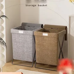 Nordic Clutter Sorting Basket Iron Frame Dirty Clothes Basket Folding Storage Waterproof Laundry Basket Toy Storage bucket ZE697