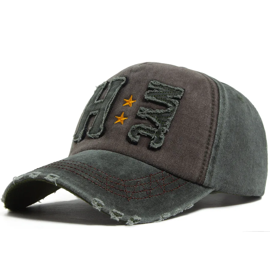100% Cotton Washable Vintage Distressed Edging Embroidery Baseball Caps For Men And Women Camping Fishing Hat gorras кепка 모자