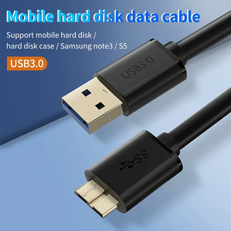 

USB3. 0 Mobile Hard Disk Data Cable Laptop Electric Charging Transmission Line Micro B Usb3 0 Data Transfer Line 0.3m 0.5m 1m