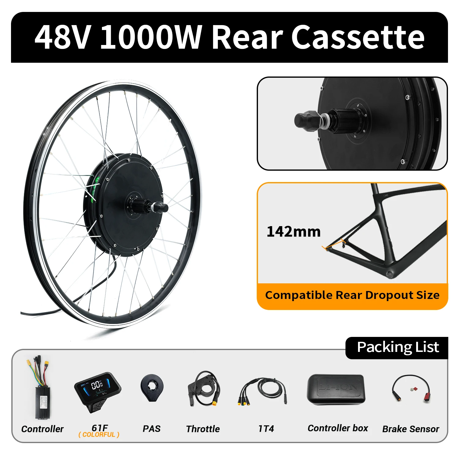 ESOULBIKE E-bike ombouwset 36V 250W voorwielnaafmotor 72V 3000W 52V 2000W 48V 1500W 1000W 500W E-bike achtercassette MTX
