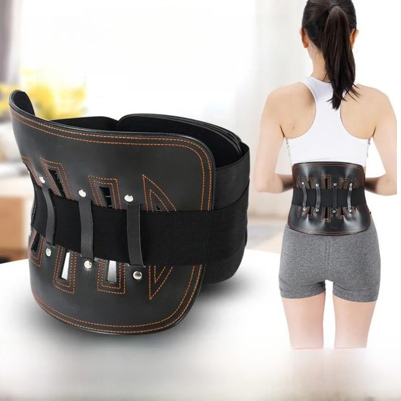 

Thickened Leather Lumbar Support Belt Home Use Spinal Correction Device Men's Supportive Safety Belt Full Body Protection