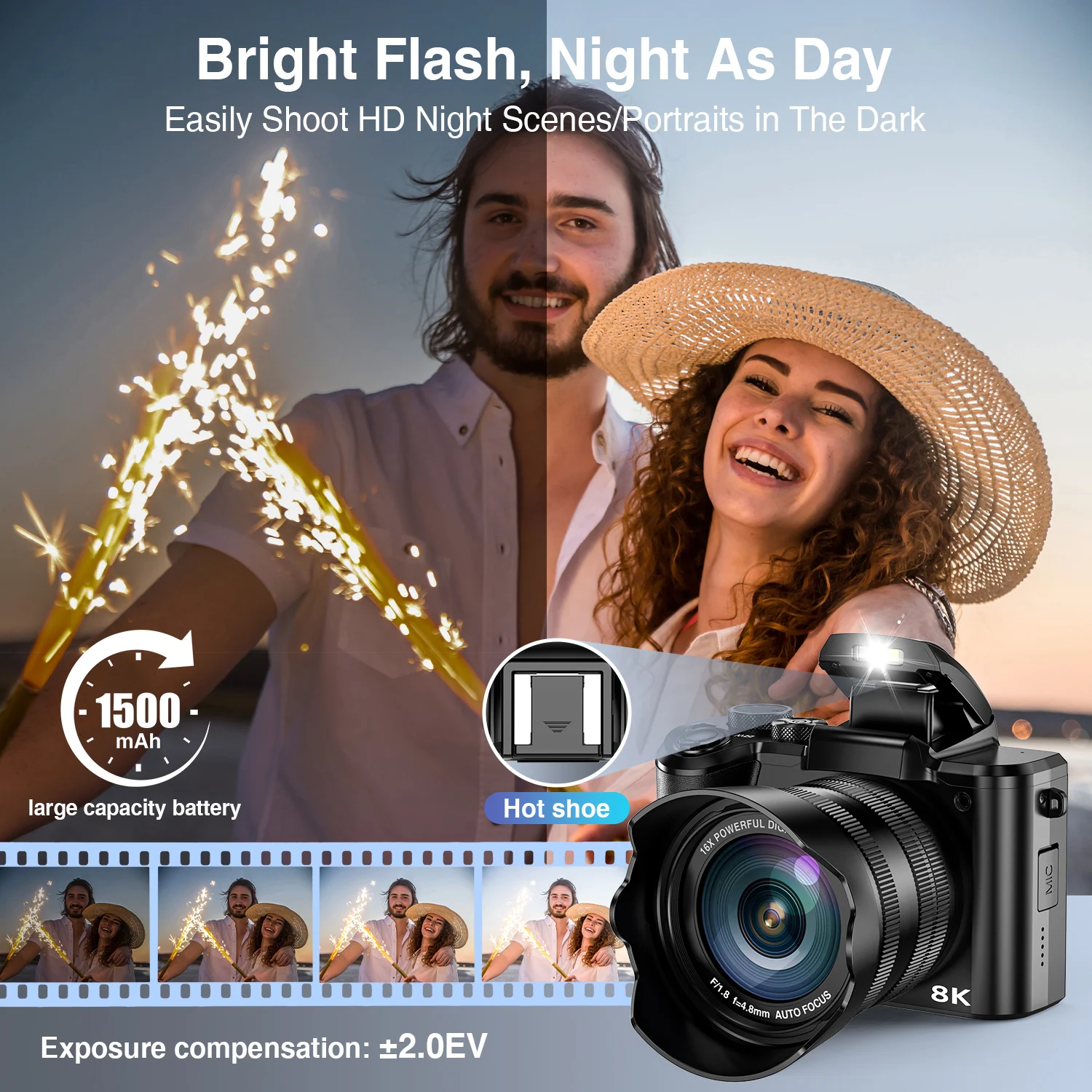 Fotocamera Digitale Topiky 8K Con Doppio Obiettivo: 88MP, Autofocus, WiFi E Touchscreen Da 3,2"