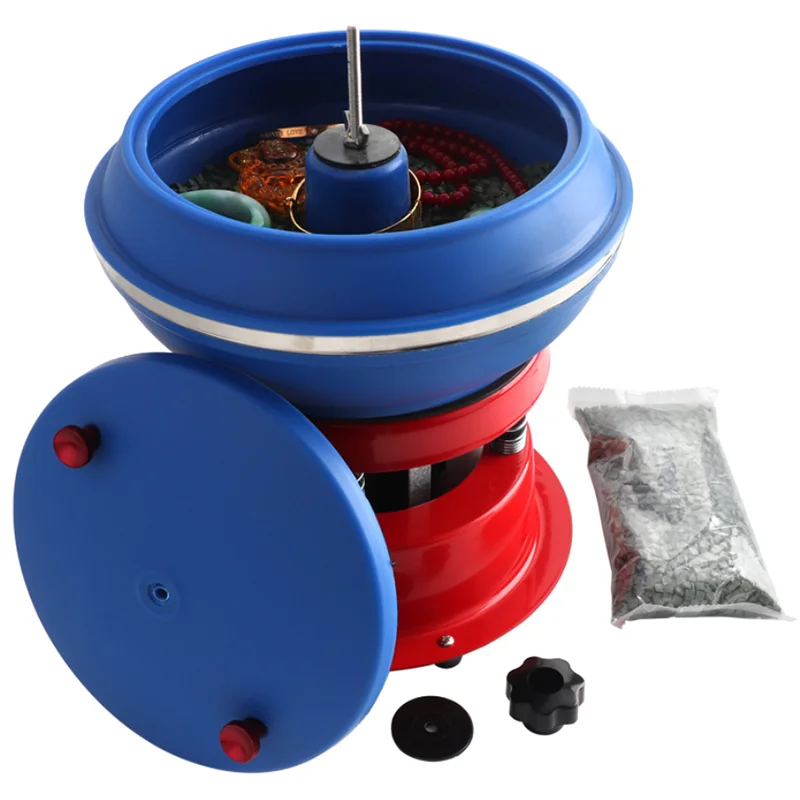 10 Inch Vibratory Polishing Machine, Small Vibration Rock Tumbler for Jewelry Stone Jade Agate Walnut 110V 220V