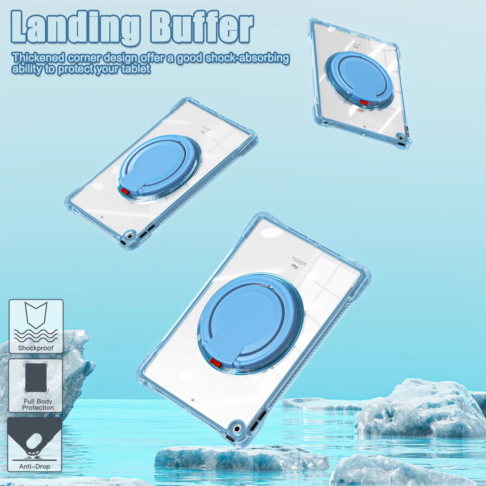 Für Apple iPad 10,2 Fall HD Acryl Material All-Inclusive Drop proof Soft Shell, Grad Drehst änder