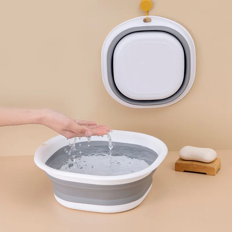 Foldable washbasin large home student dormitory baby basin portable compression travel small laundry basin